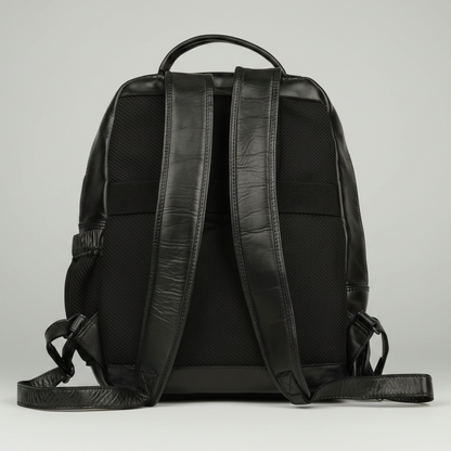 MET Premium Leather Backpack. Dual-Compartment Urban Commuter Pack