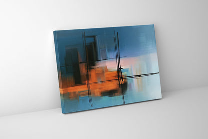 Art mural - Nuances de bleu abstrait - Toile d'art - Vernis RVB #4836-105