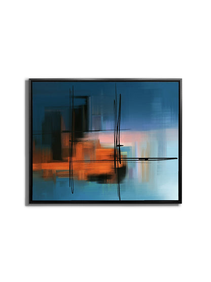 Art mural - Nuances de bleu abstrait - Toile d'art - Vernis RVB #4836-105