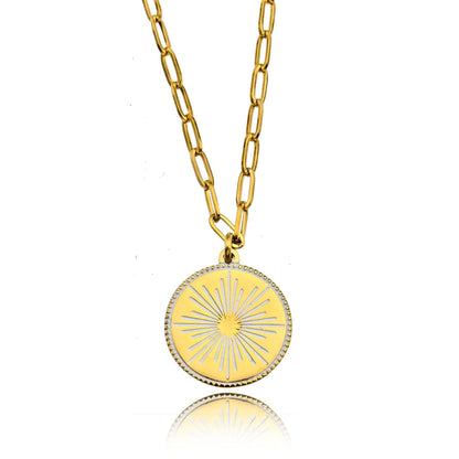 LUNA : Collier pendentif en émail « Star Burst »