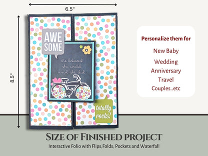 CrafTreat Pages vierges pour scrapbooking - Folio Plié en Deux - Couleur Noire