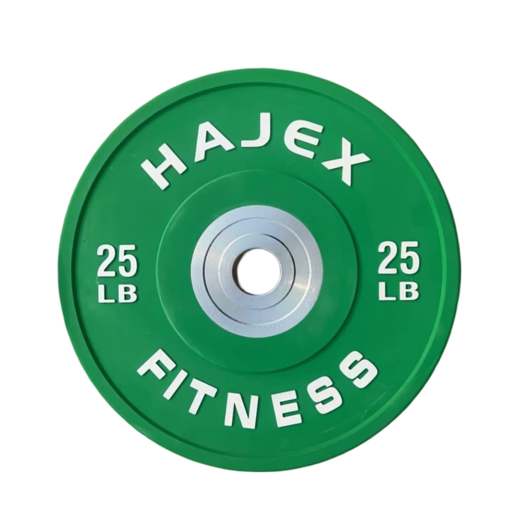 Plaques de pare-chocs HAJEX Olympic Competition Steel Hub colorées - 15, 25, 35, 45, 55 LB