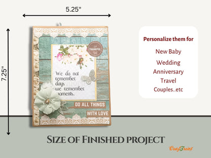 CrafTreat Scrapbook Blanks - Accordion Hinge Book DIY - Kraft