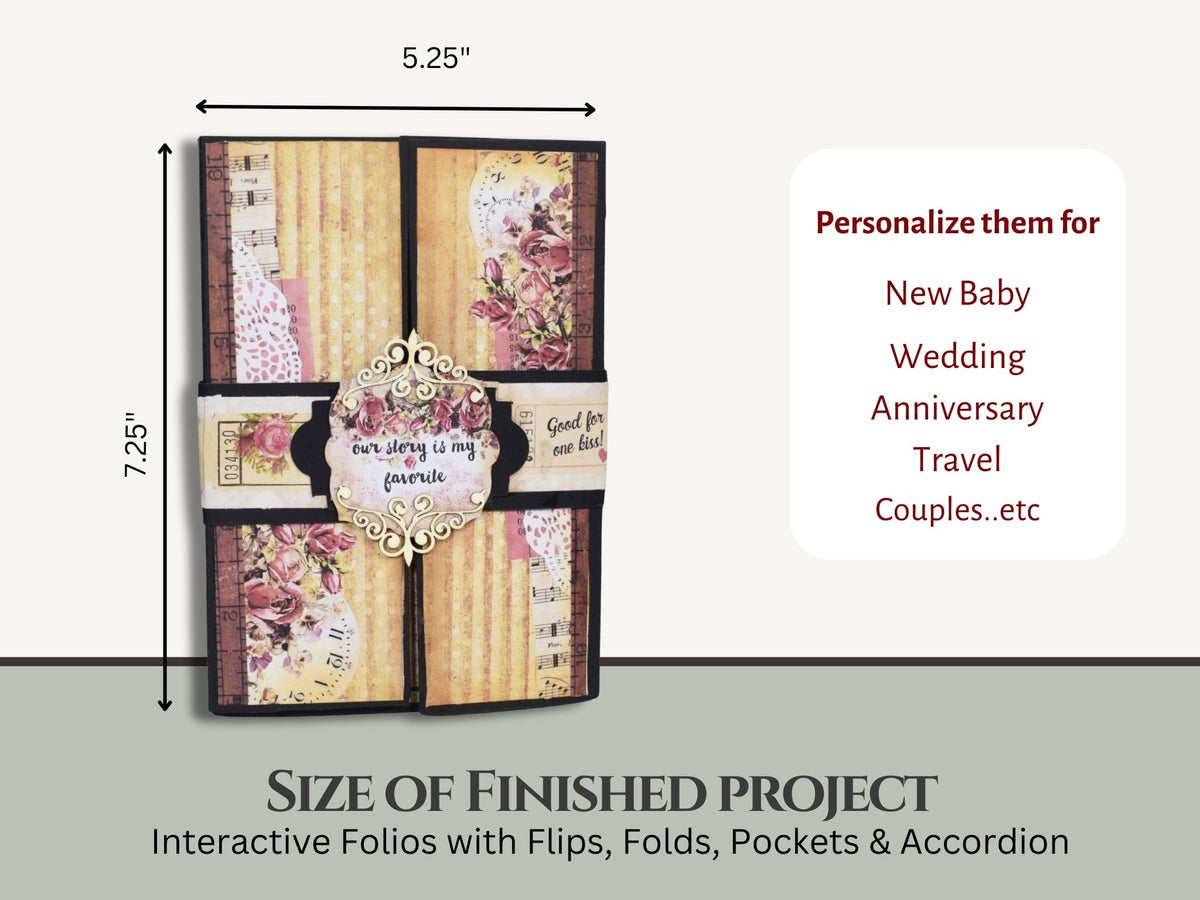CrafTreat Blocs de Scrapbooking - Porte-Feuillet FlipFlap - Noir et Couleur Kraft