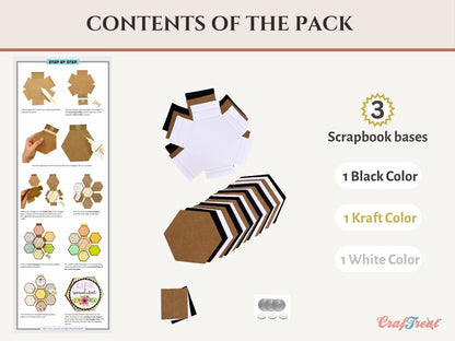 Craftreat Scrapbook - Folio Vierge Pliable Hexagonal