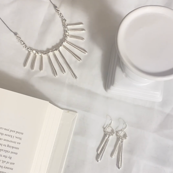 Boucles d'oreilles pendantes doubles en plaqué argent