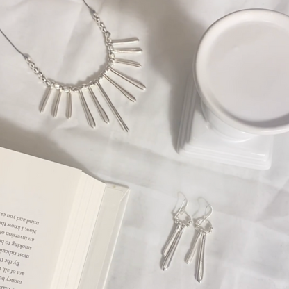 Boucles d'oreilles pendantes doubles en plaqué argent