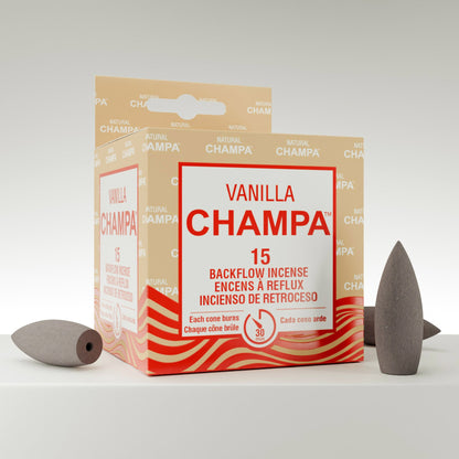 Cônes d'encens à refoulement Vanille Champa