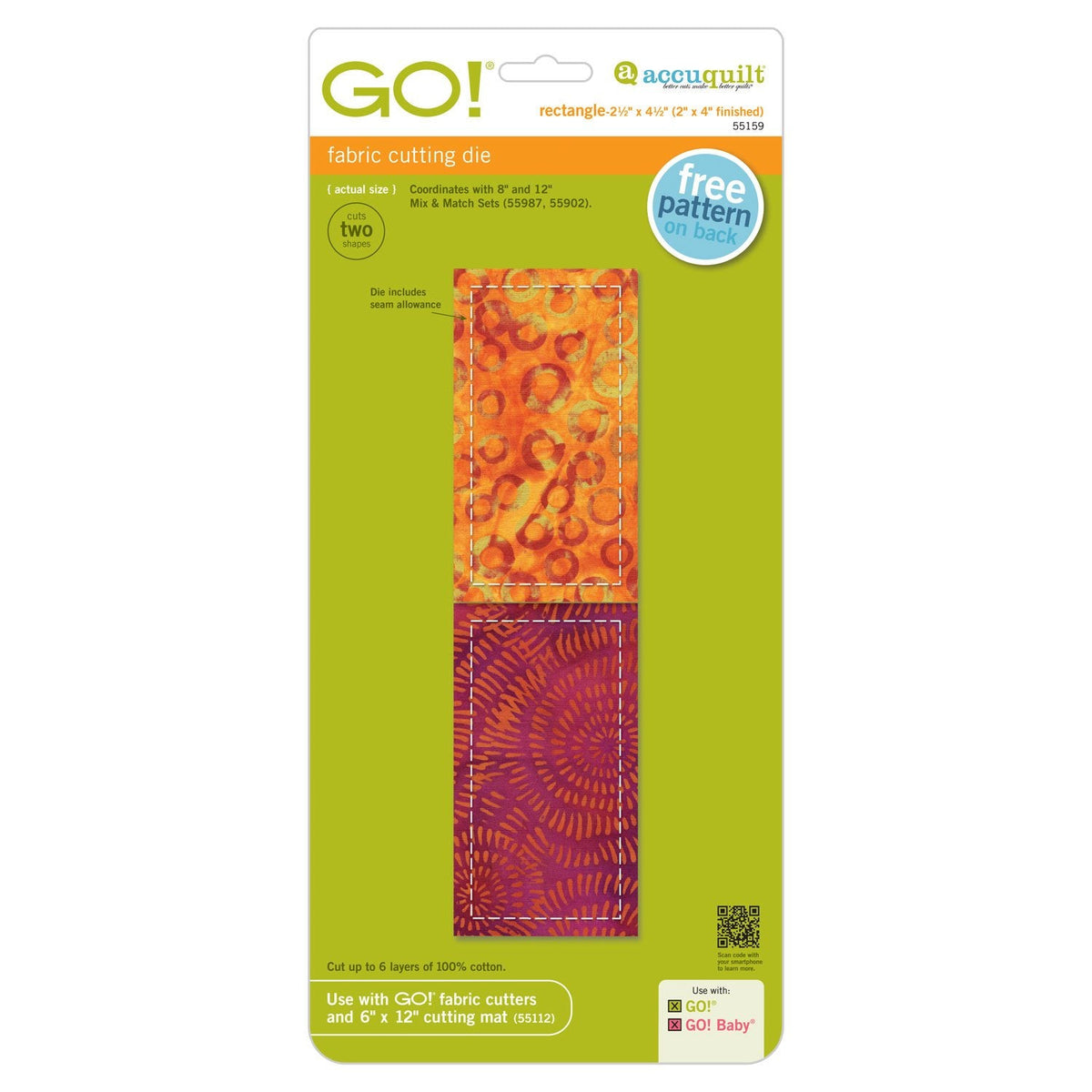 GO! Rectangle-2 1/2" x 4 1/2" (2" x 4"
Finished)