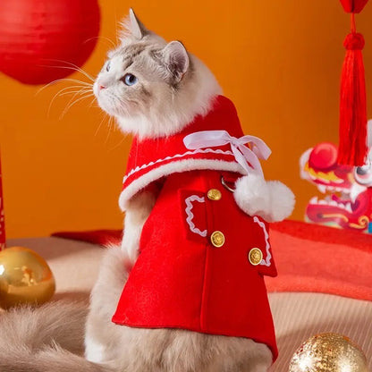 Manteau pour chien « Mrs Claus Couture » | Vêtement d'extérieur de fête