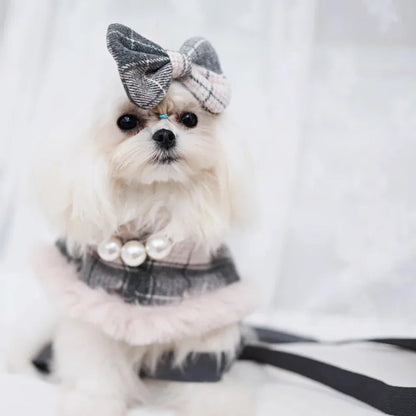 Ophelia Plaid Dog Harness Set | Outfit with Hat and Leash