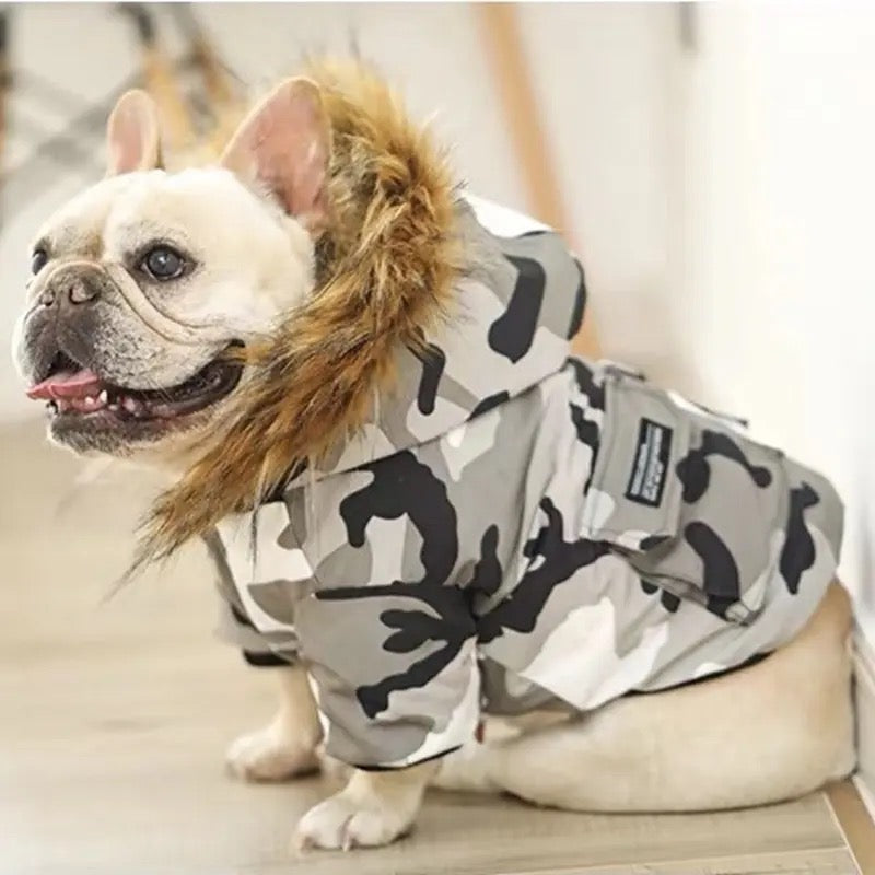 Pawkage Dog Jacket | Hooded Dog Jacket with Fur Trim