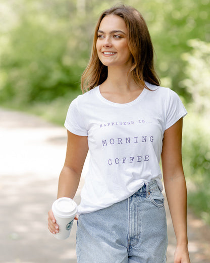 Women's Coffee Bamboo T-Shirt, White