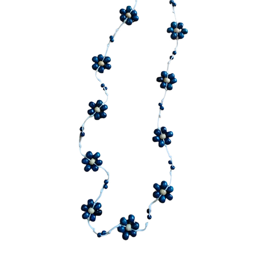 Wooden Ball Flower Necklace