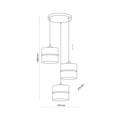 LINOBIANCO Suspension luminaire tressée naturelle pour îlot de cuisine, salle à manger et salon (3 lumières)