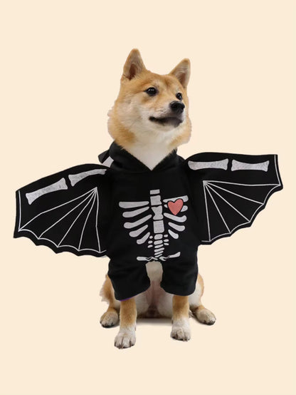 Déguisement d'Halloween Chien-Chauve-Souris | Costume pour Chien avec Chapeau