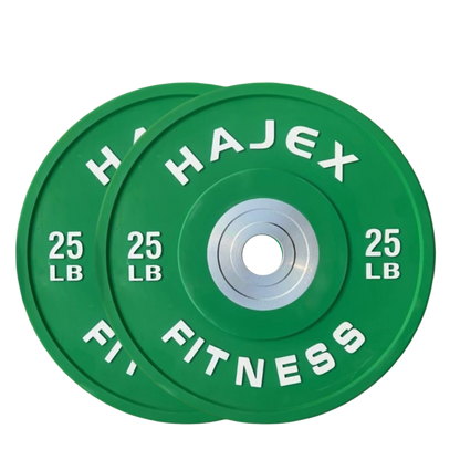 Plaques de pare-chocs HAJEX Olympic Competition Steel Hub colorées - 15, 25, 35, 45, 55 LB