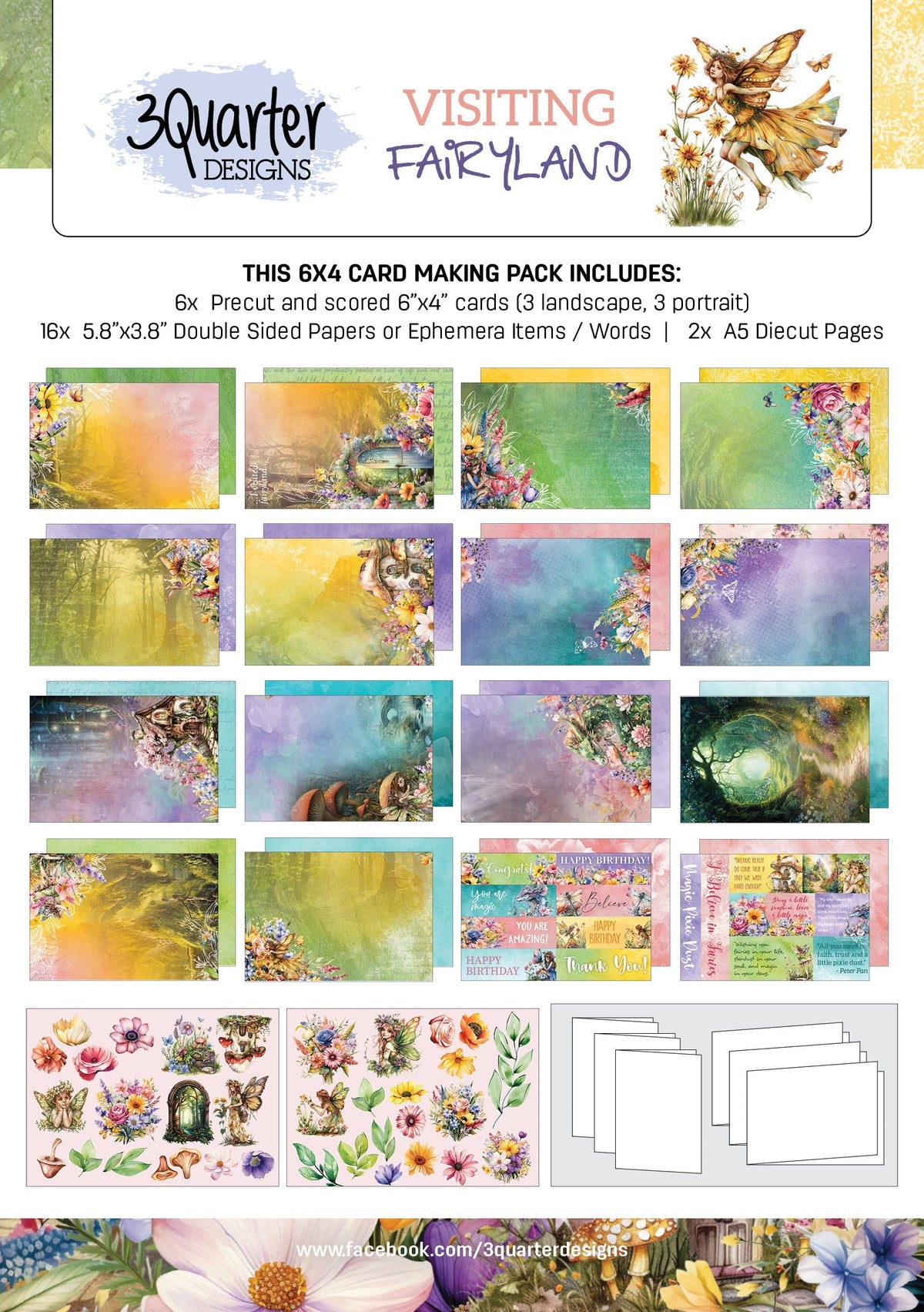 3Quarter Designs Visiting Fairyland 6x4 Card Pack