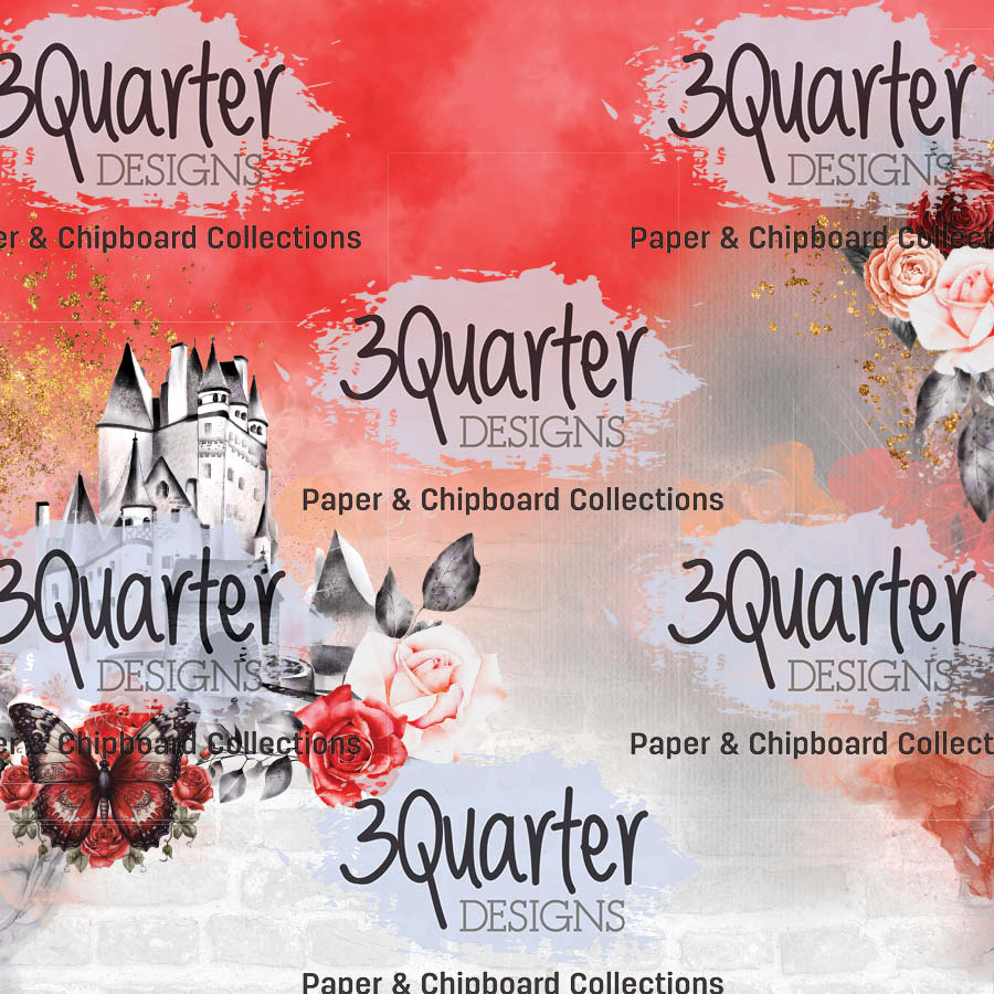 Pack de 6 papiers Spellbound Rose 15x15 cm