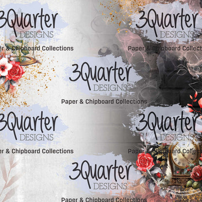 Pack de 6 papiers Spellbound Rose 15x15 cm