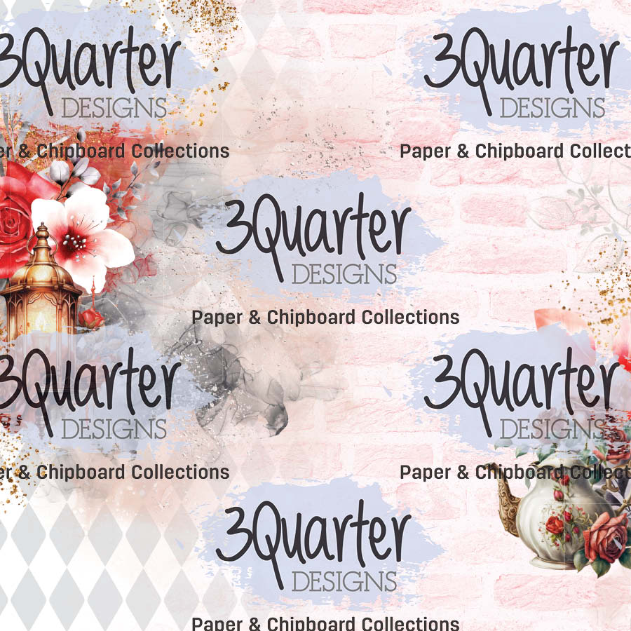 Pack de 6 papiers Spellbound Rose 15x15 cm
