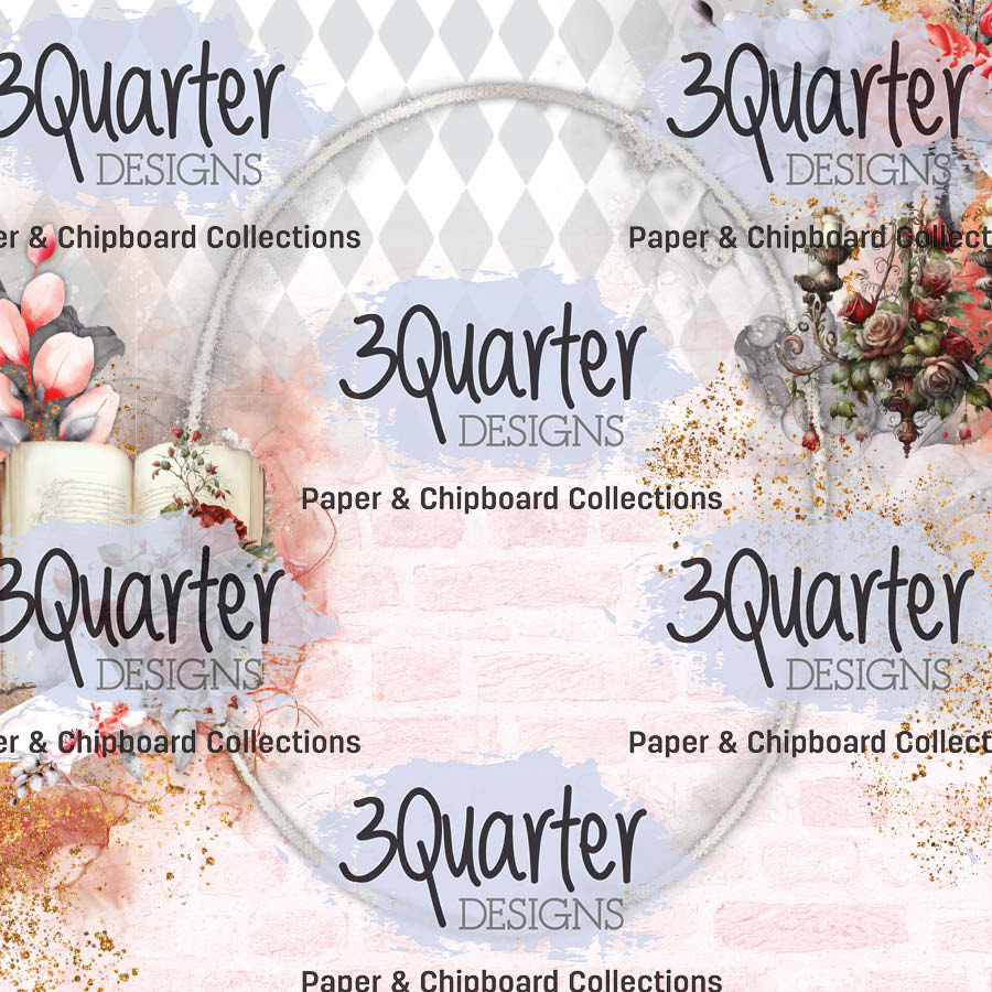 Pack de 6 papiers Spellbound Rose 15x15 cm