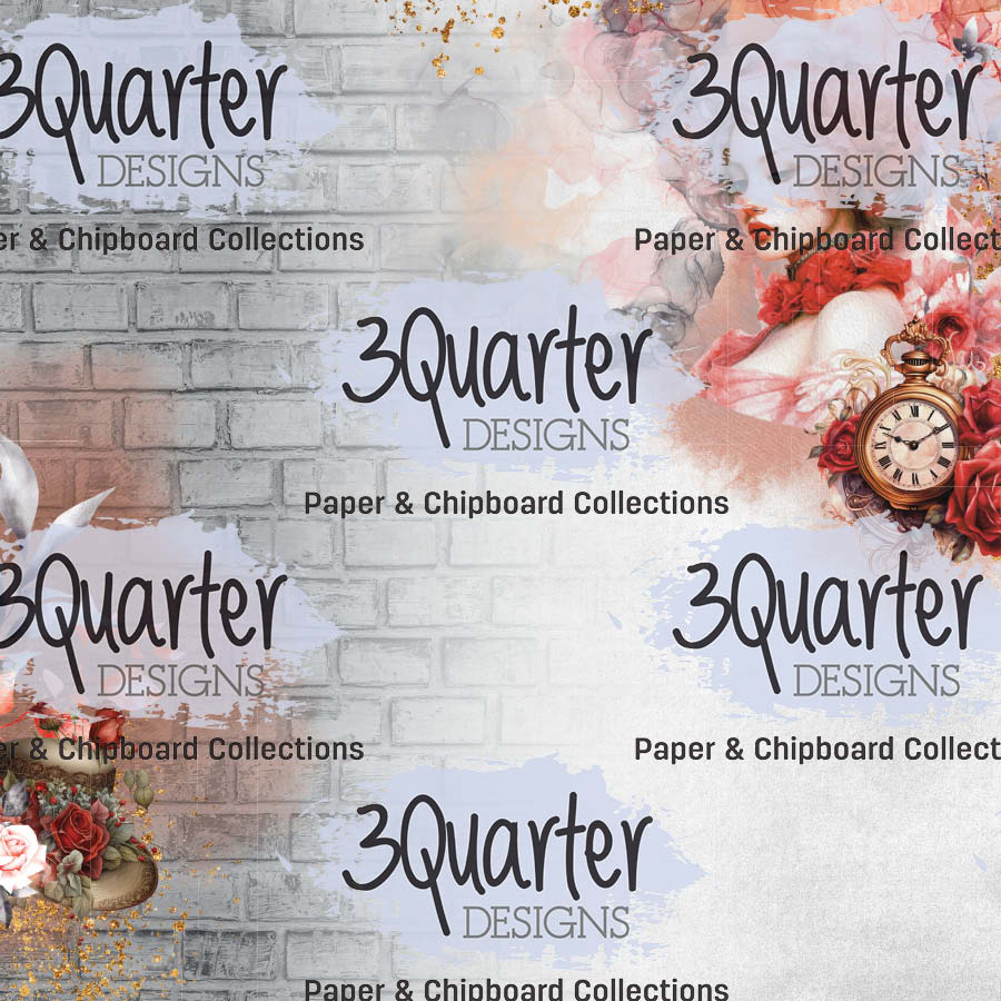 Pack de 6 papiers Spellbound Rose 15x15 cm