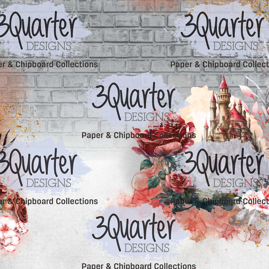 Pack de 6 papiers Spellbound Rose 15x15 cm