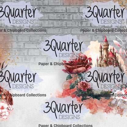 Pack de 6 papiers Spellbound Rose 15x15 cm