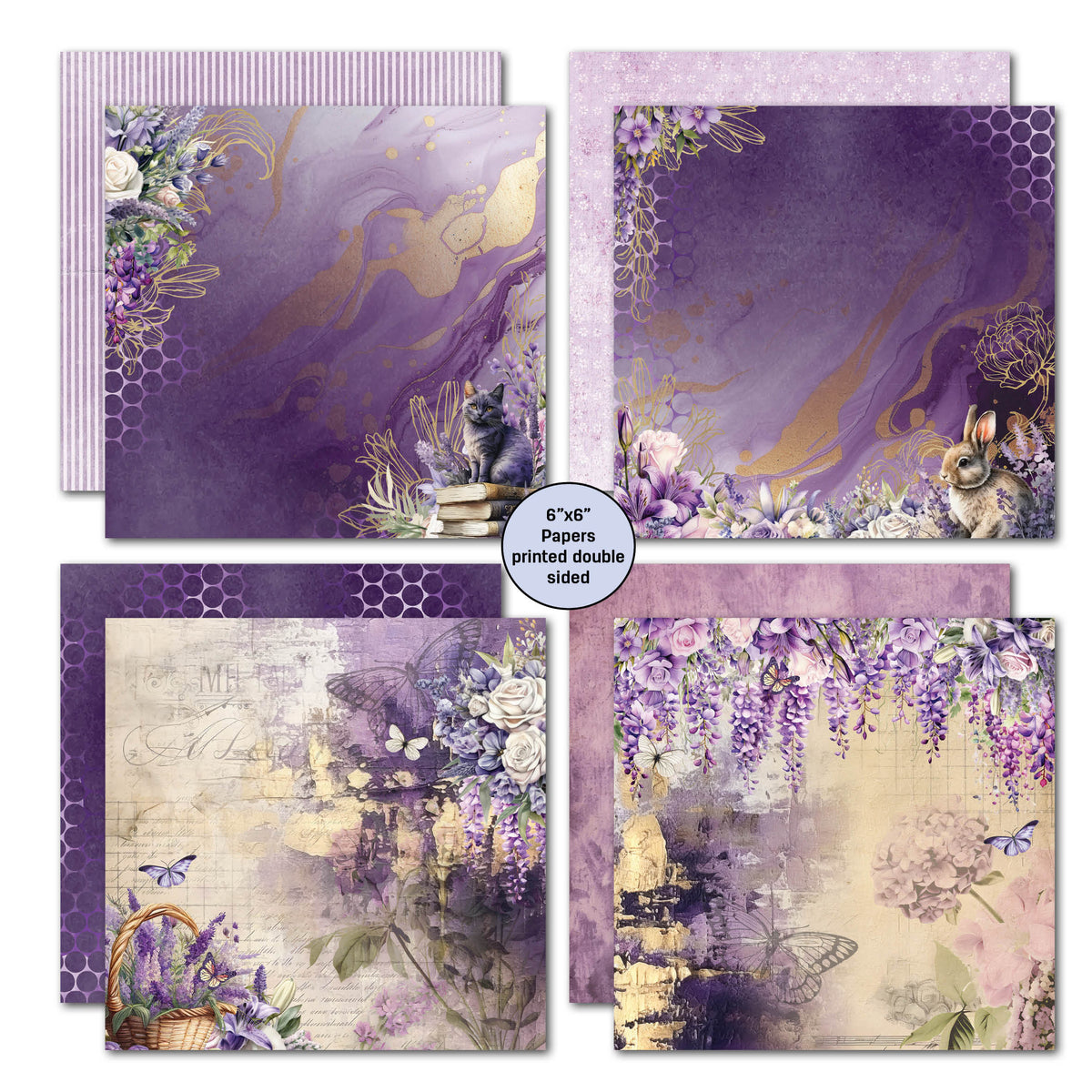 3Quarter Designs Bloc de Papiers Lilac Euphoria 6x6