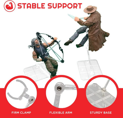 EVORETRO Articulated Plastic Stands for 3.75 and 6 Inches Action Figure