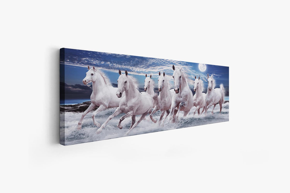 Les 7 chevaux porte-bonheur - Toile imprimée animale - Art mural