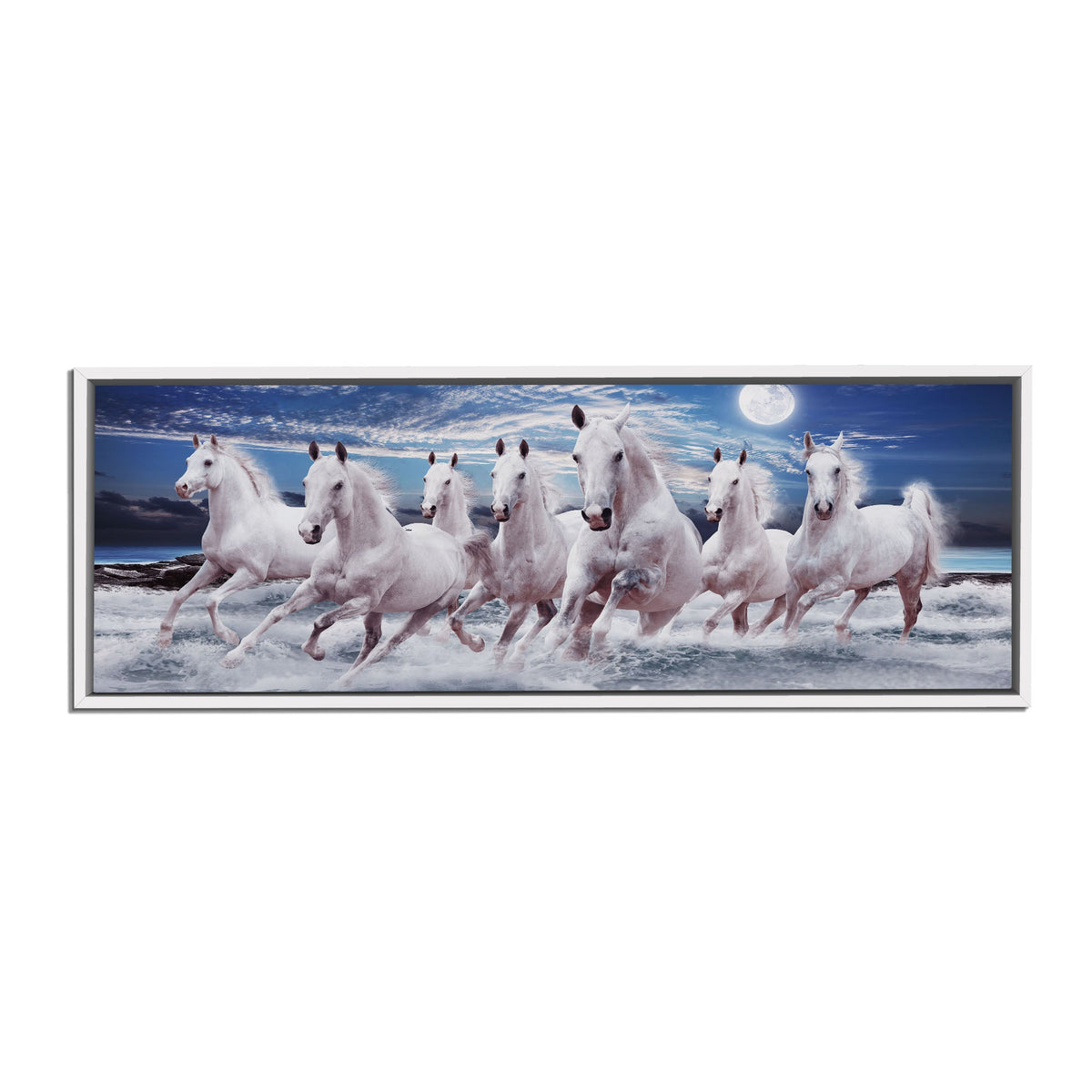 Les 7 chevaux porte-bonheur - Toile imprimée animale - Art mural