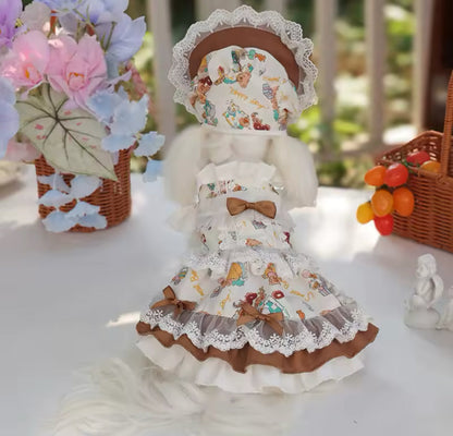 Ensemble Robe et Chapeau Médiévaux – Tenue de Luxe Fantaisie pour Chien