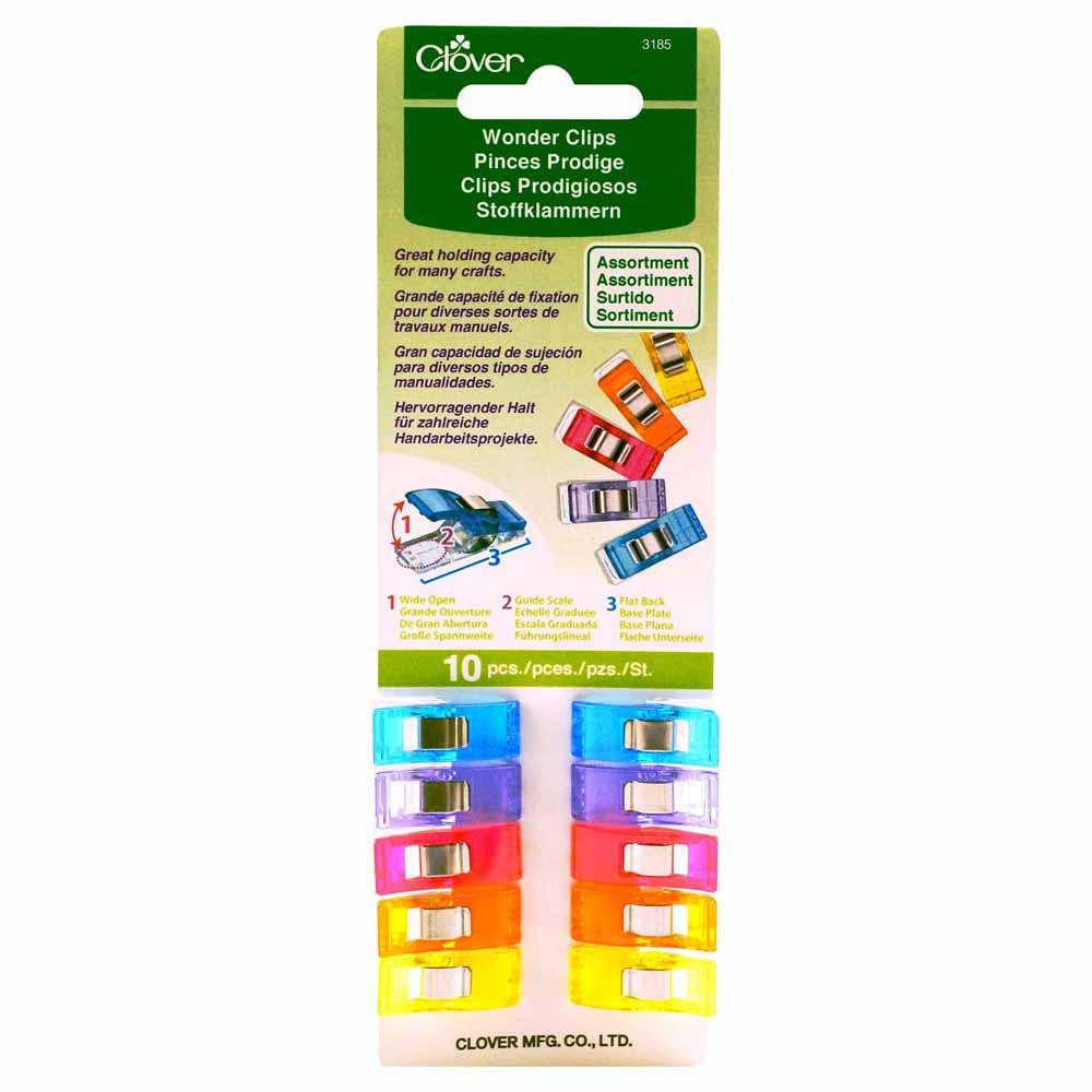 CLOVER 3185 - Wonder Clips - Couleurs Assorties - 10 pièces