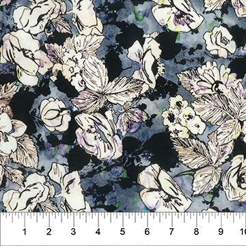 Banyan Batiks - Pétales de fleurs - Grandes fleurs bleues - 80760-40
