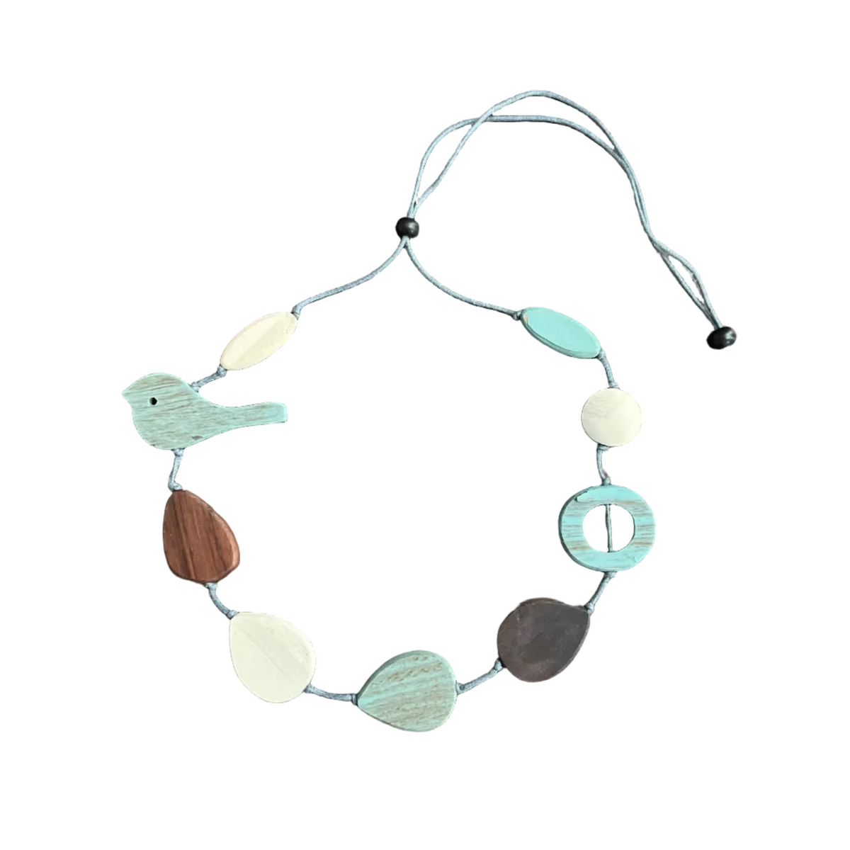 Collier oiseau en bois