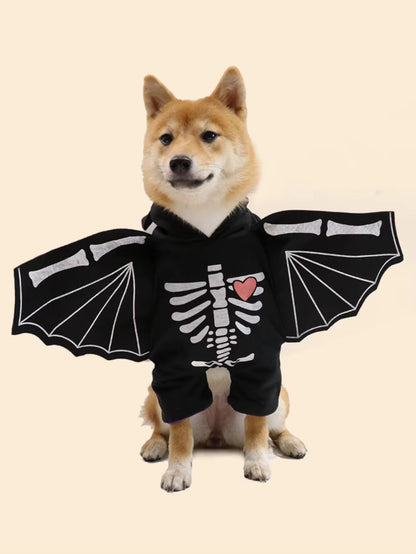 Déguisement d'Halloween Chien-Chauve-Souris | Costume pour Chien avec Chapeau