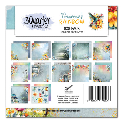 3Quarter Designs Demain l'Arc-en-ciel Lot de papier 20x20 cm