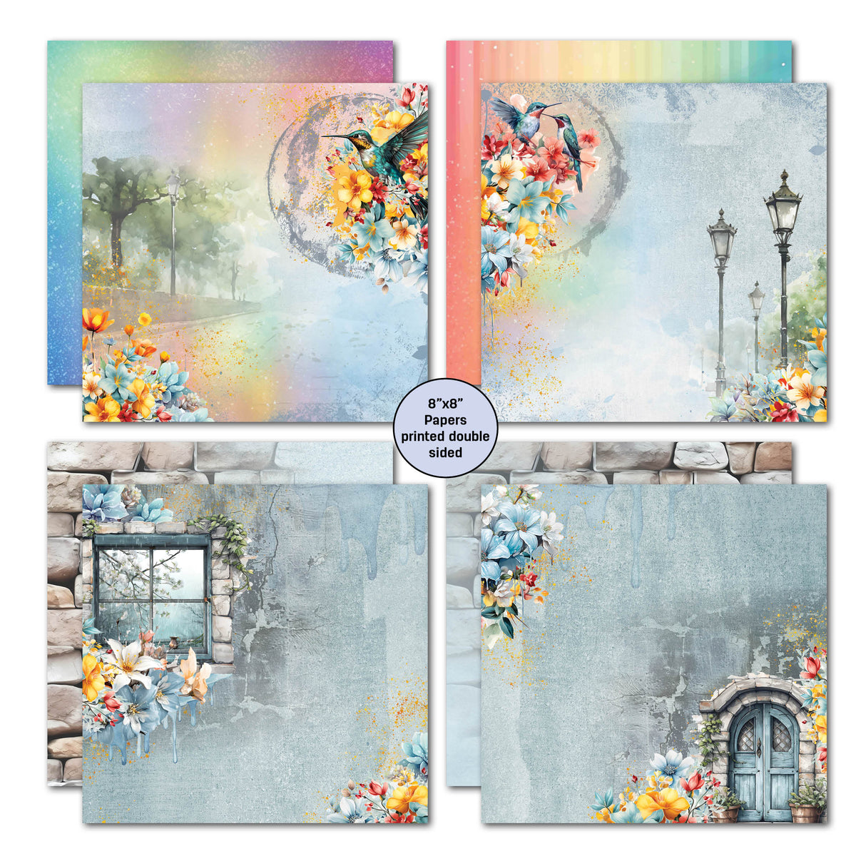 3Quarter Designs Demain l'Arc-en-ciel Lot de papier 20x20 cm