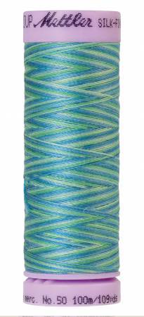 Fil de coton Mettler Silk-Finish 50wt, panaché, 109 verges/100 m, coloris Seaspray