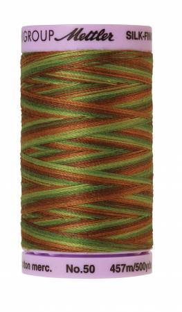 Fil de coton mercerisé panaché Mettler Silk-Finish 50 WT 500 verges/457 m Forest Land