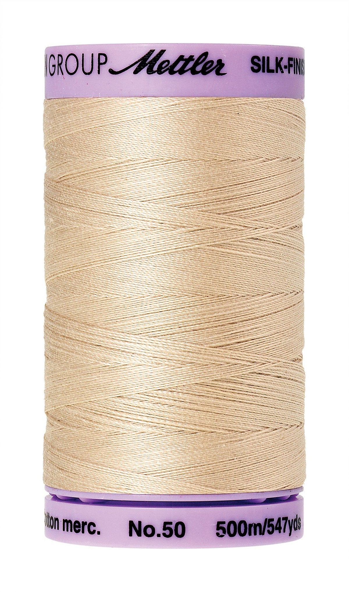 Mettler Silk-Finish 50wt Solid Cotton Thread 547yd/500M Eggshell