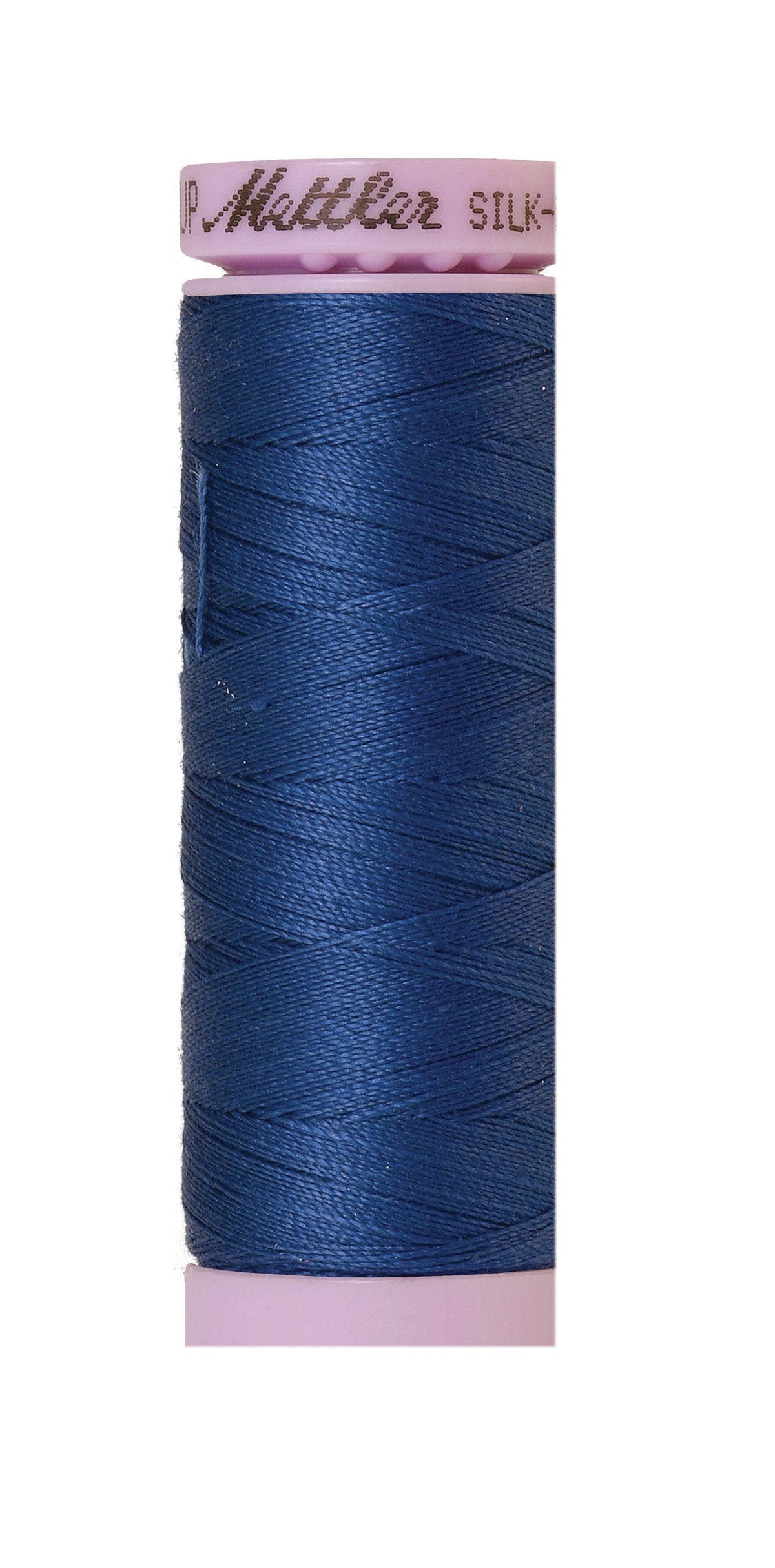 Fil de coton uni Mettler Silk-Finish 50wt, 164 yd/150 m, bleu acier