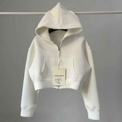 Women's Solid-Color Loose-Fit Hooded Sweatshirt