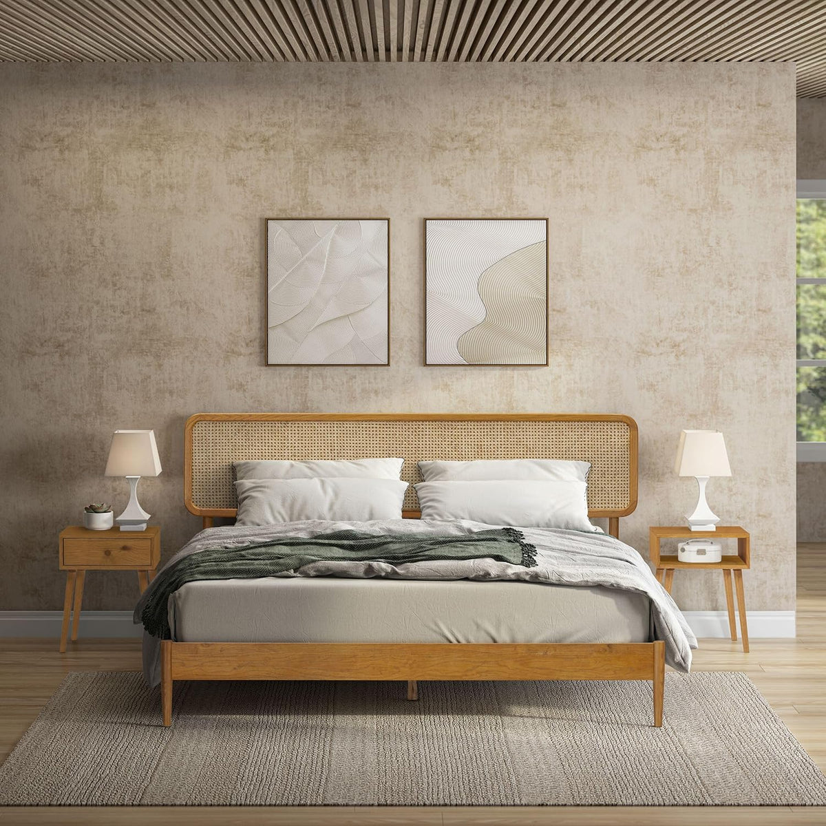 Lupin Natural Rattan Bed Frame