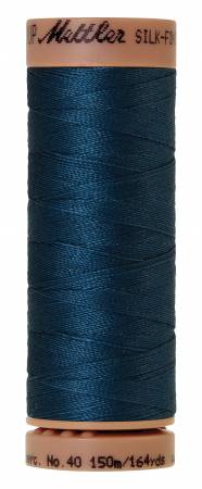 Mettler Fil de coton uni Silk-Finish 40wt 164yd/150M Bleu Tartan