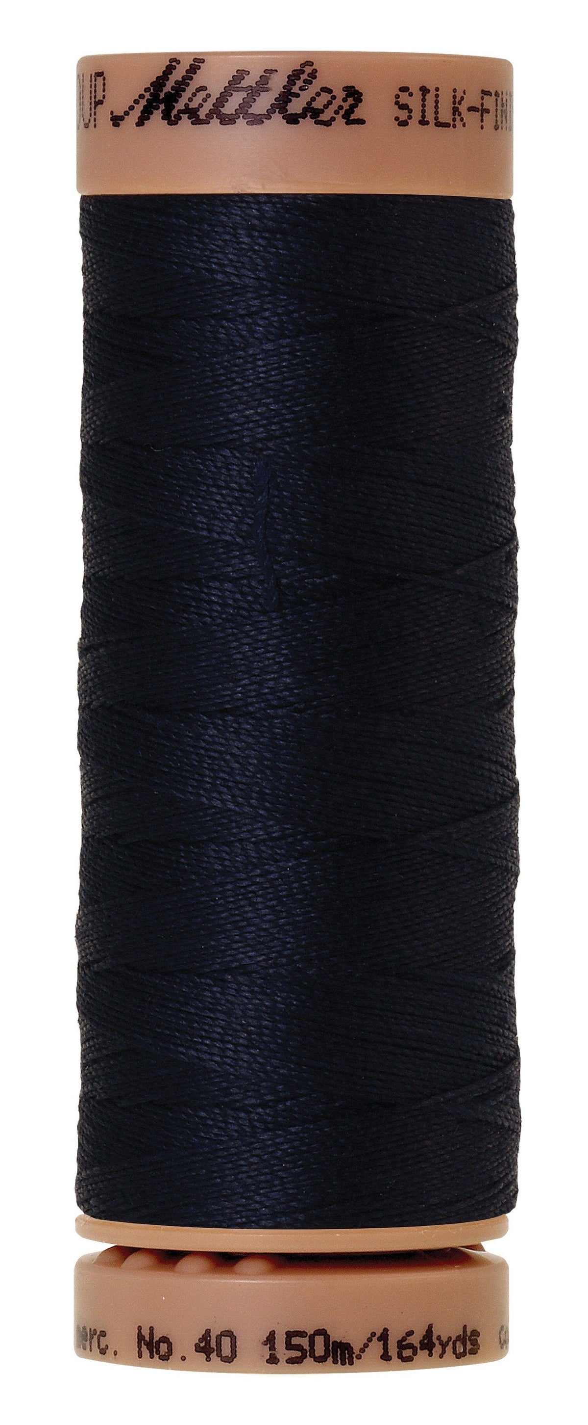 Fil de coton Mettler Silk-Finish 40 WT uni 164 verges/150 m, bleu foncé