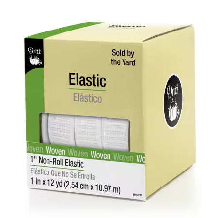 Dritz Non-Roll Elastic 1" White