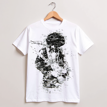 T-shirt blanc Topographie Jimi Hendrix